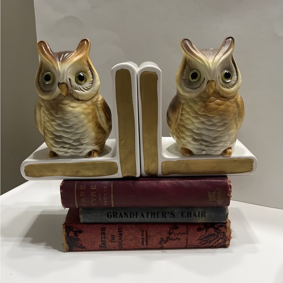Lefton Ceramic Owl Bookends - Picture 8 of 8